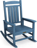 SERWALL Outdoor Rocking Chair, HDPE Patio Rocking Chair All-Weather Porch Rocker by SERWALL