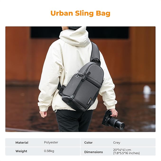 K&F CONCEPT Camera Sling Bag Crossbody Bag Camera Shoulder Backpack - Image 7