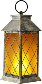 18" Solar Lantern with Flickering Flame Light, Large Outdoor Waterproof Solar - Image 8