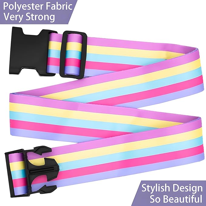 Rainbow Luggage Straps for Suitcases, Adjustable Luggage Travel Belts to Keep - Image 5
