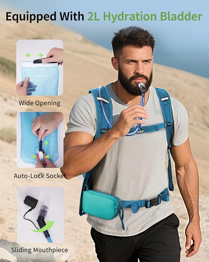 ECOHUB Hydration Backpack for Men Women, 20L Lightweight Hiking Daypack Cycling - Image 5