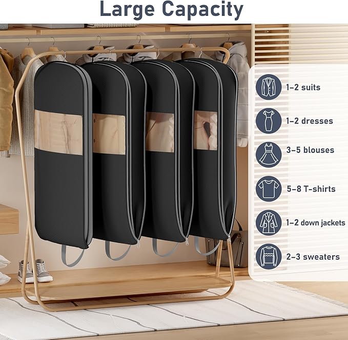 DIMJ 4 Pack 43" Space Saving Garment Bags - Image 7