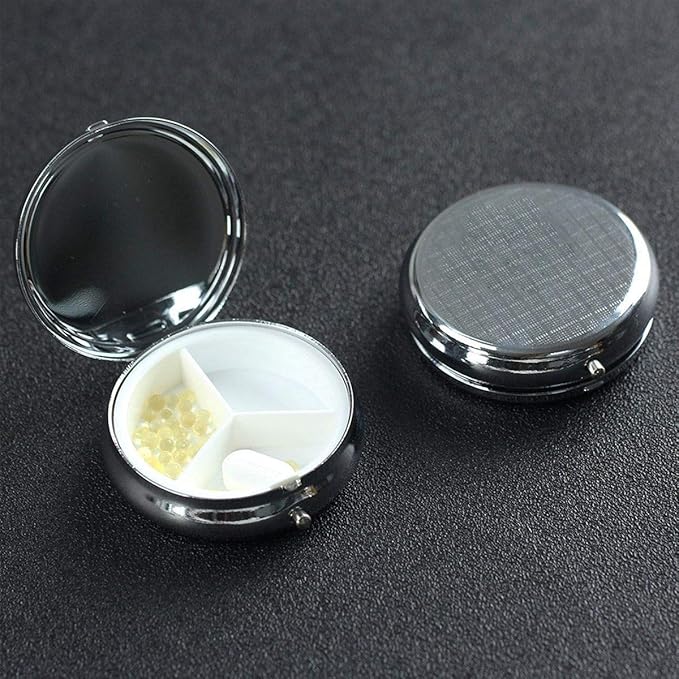 Custom Round Pill Case, Personalized Name/Photo Decor Travel Jewelry Organizer - Image 8