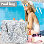 LEDAOU Large Beach Tote Bag Women Waterproof Sandproof Zipper Beach Tote Bag - Image 4