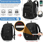 Boniyee Travel Backpack 17.3 Inch, Business Anti-Theft Laptop Bag - Image 2