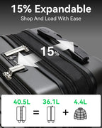 LUGGEX Carry On Luggage 22x14x9 Airline Approved, Expandable Polycarbonate - Image 7
