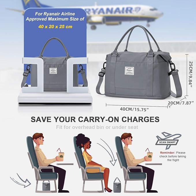 Travel Duffel Bag, Sports Tote Gym Bag, Shoulder Weekender Overnight Bag - Image 3