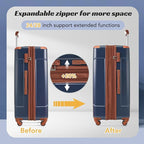 Merax Luggage Set 3 Piece Expandable Lightweight Suitcases - Image 3