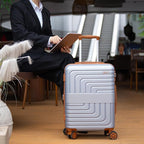 Romswi Expandable 28" Checked Luggage, Large Hardshell Suitcase - Image 2