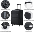 Hanke 20 Inch Expandable Carry On Luggage 22x14x9 Airline Approved Softside - Image 4