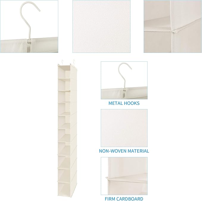 MAX Houser 10-Shelf Hanging Shoe Shelf Organizer, Hanging Shoe Storage - Image 4