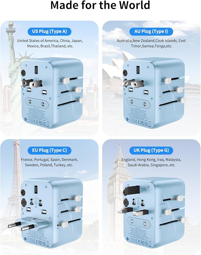 MOMAX Universal Travel Adapter, 20W+18W International Plug Adapter - Image 3