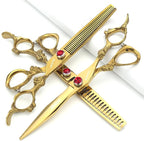 5.5/6 /7 Inch Purple Dragon Knight Professional Japanese Hair Scissors Barber Scissors Set (7 inch 3pc-B)