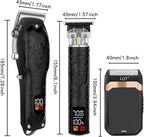 Professional Hair Clipper Set for Men Electric Shaver Razor Cordless Hair Cutting Barber Clippers Beard Trimmer Men’s Grooming Kit Gifts for him (Black)
