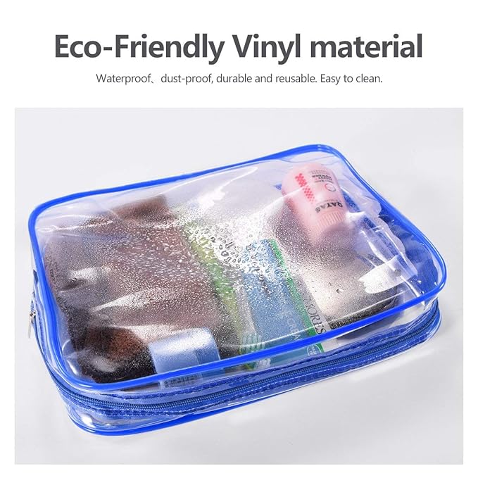 5Pcs Crystal Clear PVC Travel Toiletry Bag Kit - Image 2
