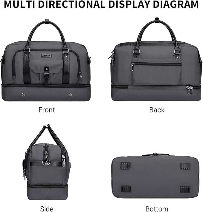 WITZMAN Weekender Bags for Men Women Carry On Duffle Overnight Bag - Image 8