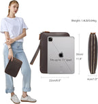 LANNSYNE Full Grain Leather Travel Cable Accessories Bag, Electronic Organizer - Image 2
