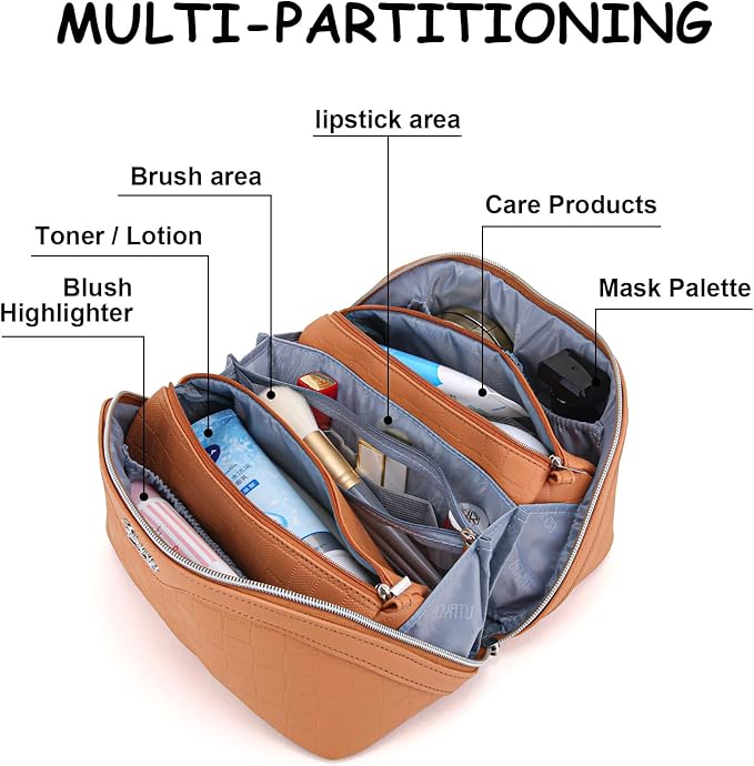 Travel Makeup Bag Organizer Cosmetic Bag: 3 Pcs Set Make up Bags - Image 5