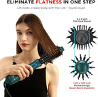 Aima Beauty Hair Dryer Brush, One Step Hair Dryer & Volumizing Hot Air Brush, 3 Heat/Speed Settings, Advanced Ionic Technology, Ceramic Coating, Nylon Pins & Tufted Bristles, Dark Green, 1000W, 125V