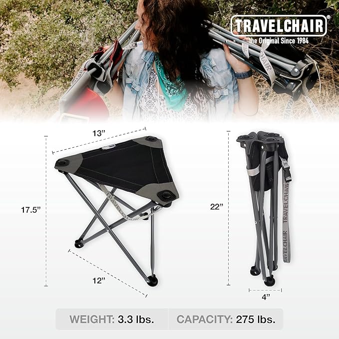 Travel Chair Big Slacker Stool, Portable Tripod Chair - Image 3