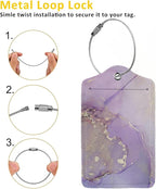 Light Purple Marble Luggage Tag Personalized Luggage Tags - Image 3