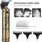 RESUXI Cordless Hair Trimmer for Men, Professional Electric Hair Clippers Barber Trimmer, Mens T-Blade Beard Trimmer Zero Gapped Edgers Gold Knight Close Cutting Haircut Kit