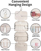 Narwey Hanging Toiletry Bag for Women Travel Makeup Bag Organizer Toiletries - Image 3