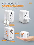 TESSAN Universal Travel Adapter 100W GaN, International Power Adapter - Image 3