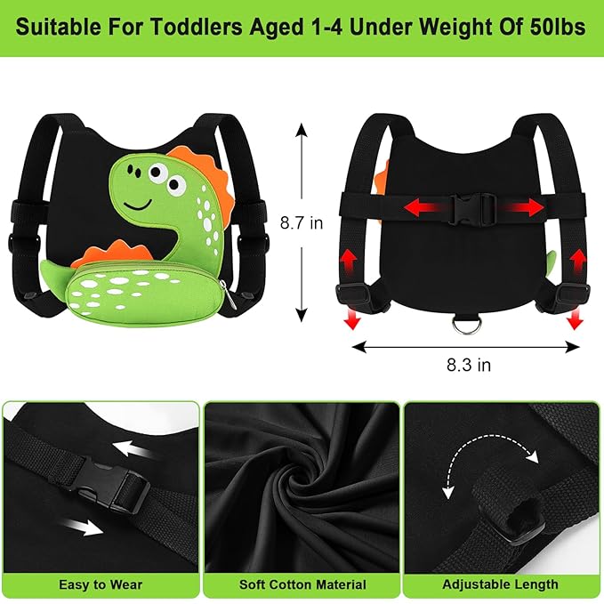 Accmor Toddler Harness Leash, Cute Dinosaur Kids Harness Child Leash - Image 2