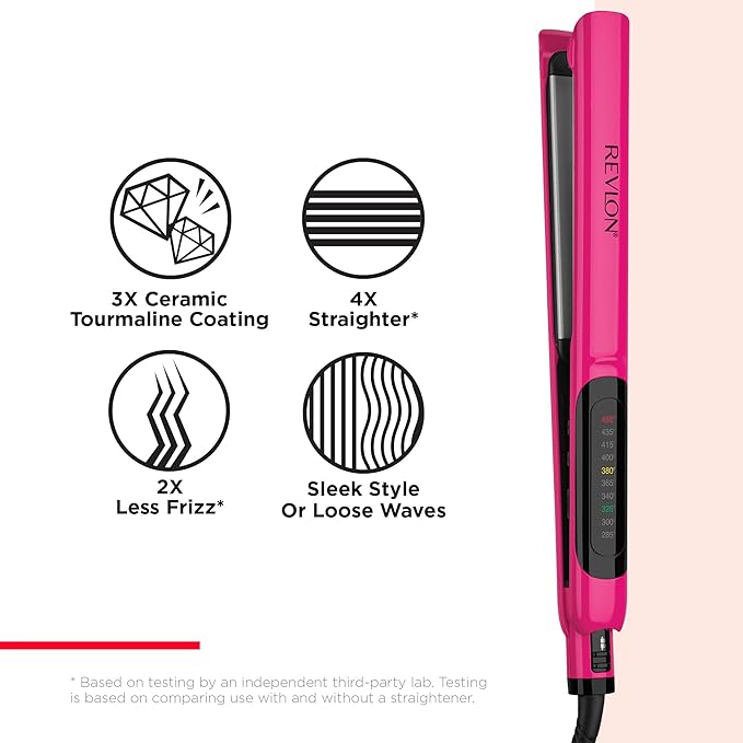Revlon Smooth Brilliance Ceramic Hair Flat Iron | Smooth Glide and Ultra-Sleek Sylas, (1 in)