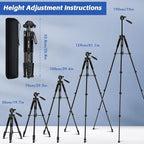 MACTREM 75 Inch Camera Tripod for Sony Canon Nikon, Lightweight Travel Video - Image 2
