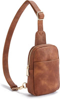 Telena Small Sling Bag for Women Leather Crossbody Fanny Packs Chest Bag for by Telena