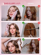 SHEGLAM Pink Curling Iron Automatic Gift for Woman (Pink, 1 inch)