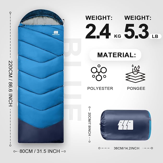 Sleeping Bags for Adults Cold Weather, Waterproof, Lightweight Sleeping Bag for - Image 2