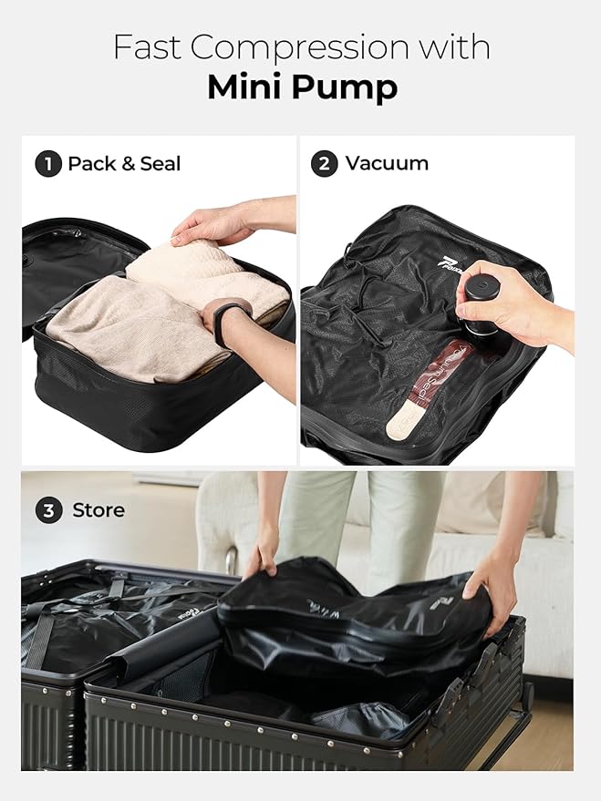 Vacuum Bags for Travel, 180° Open Zipper, IP67 Waterproof, Reusable Space Saver - Image 3