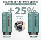 LARVENDER Luggage Sets 5 Piece Hardside Expandable Suitcase - Image 3