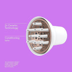 Conair Double Ceramic Universal Diffuser Attachment for Hair Dryer, Volumizing Universal Blow Dryer Diffuser for Frizz-Free Curls, Fits Dryers with Nozzles from 1.75" to 2.1", White