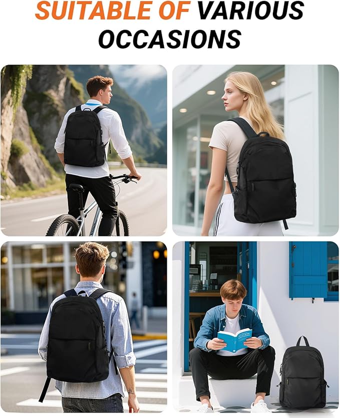 Multi-Pocket Laptop Backpack, 24L Capacity, Fits 14-inch Laptop, 16.9x12.6x5.5 - Image 7