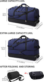 CONTAIL 32”110L Expandable 140L Rolling Duffle Bag - Image 3