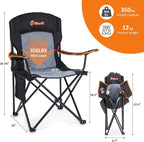EMERIT 2 Pack Oversized Padded Camping Chair, 350LB Heavy Duty Quad Fold Chair - Image 3