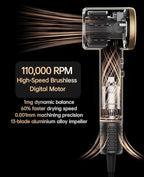 Hair Dryer, CONFU Ion Hair Dryer with Diffuser for Curly Hair, 110000 RPM Professional High Speed Blow Dryer, 1400W Diffuser Hairdryers Fast Drying for Women Men