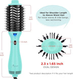 Hot Air Brush, Aima Beauty Professional One Step Hair Dryer & Volumizer 4 in 1 Upgrade Anti-Scald Negative Ionic Technology for All Hair Types, Light Green