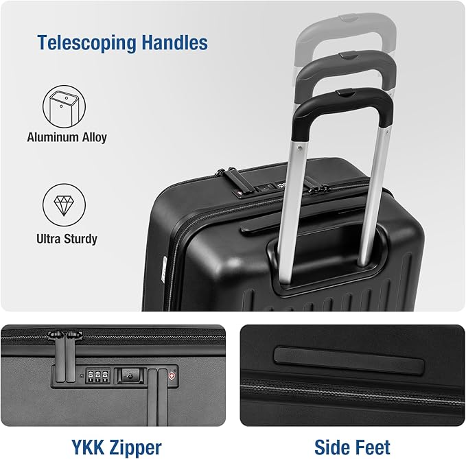 KYME 26-Inch Medium Checked Luggage, 100% PC Hardside Suitcase - Image 3