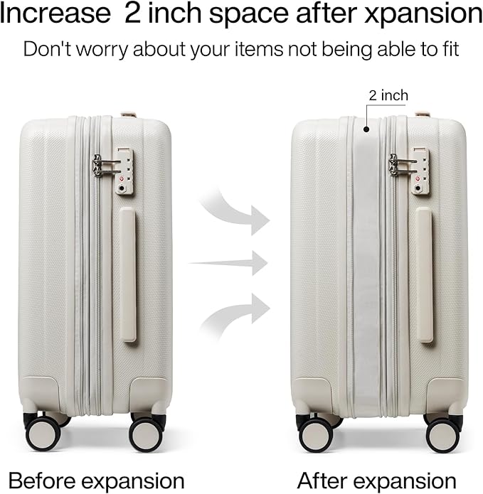 Hanke 24 Inch Expandable Checked Luggage Lightweight PC Hard Case luggage - Image 3