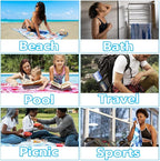 Microfiber Lightweight Beach Towel Sand Free Quick Dry Absorbent Thin Compact - Image 7