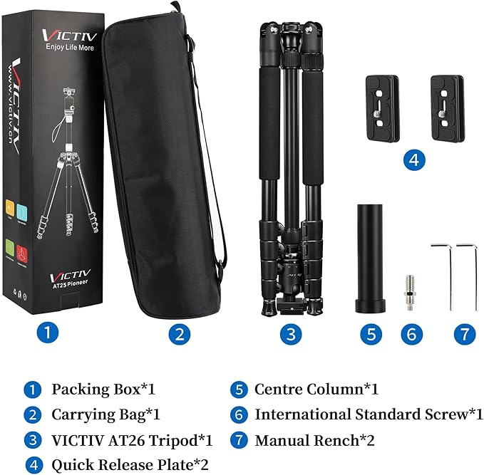 VICTIV 78" Tripod for Camera, Tall DSLR Tripod & Monopods, Professional Heavy - Image 9