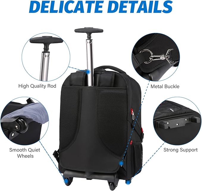 LOVEVOOK Rolling Laptop Backpack - Image 6