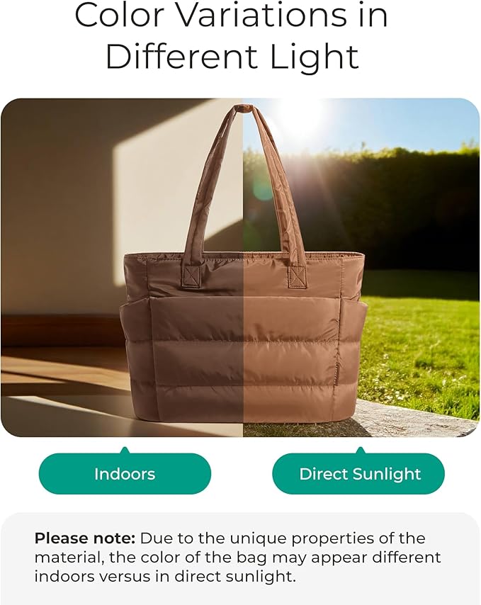 BAGSMART Tote Bag for Women, Lightweight Puffy Tote Bag - Image 3