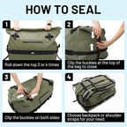 MIER Large Waterproof Duffel Bag Rolltop Dry Backpack Duffle Bags - Image 6