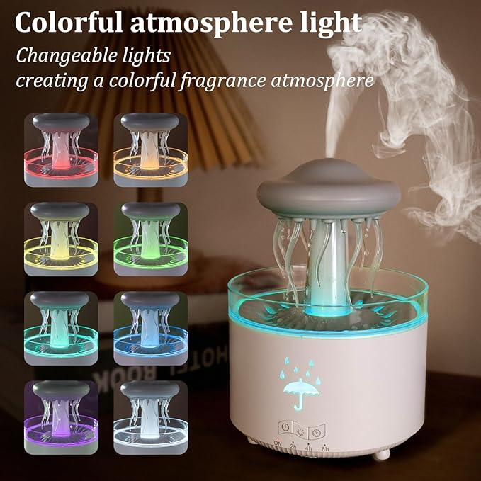 Essential Oil Diffuser for Home, Bedroom Humidifiers, Air Scent Aroma Aromatherapy Ultrasonic Humidifier Machine Timer Small Mini difusor de Aromas para casa Living Room Office Decor Gifts Jellyfish
